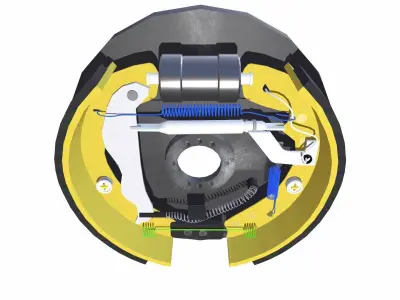 Drum Brakes Low-poly 3D model