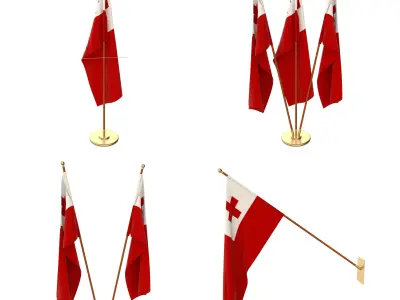 Tonga Flag Pack 3D model