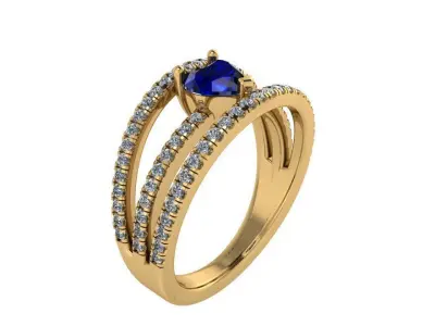 Heart Cut Split Shank Ring 4024 3D print model