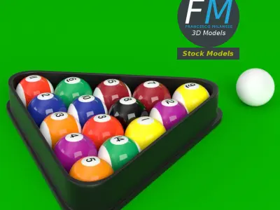 Pool billiard balls 3D model