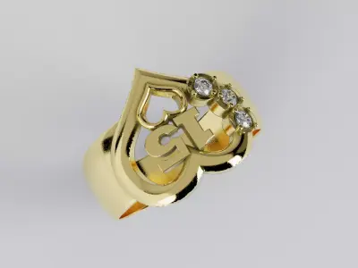 15 Years Heart  - Anillo 15 Anios Corazon 3D print model