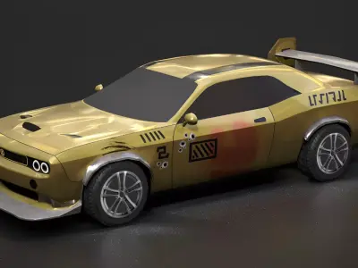 Dodge Challenger SRT - Lowpoly Low-poly 3D model