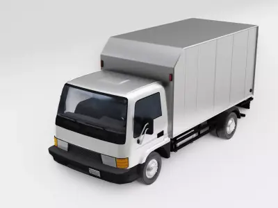 Low poly box truck model Low-poly 3D model