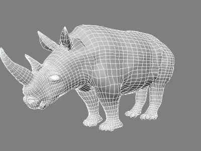 RHINOCEROS Low-poly 3D model