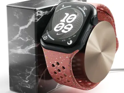 Apple Watch Series 9 Nike Sport Band Magic Ember 3D model