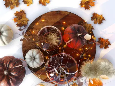 decorative set07-pumpkin decorative set 3D model