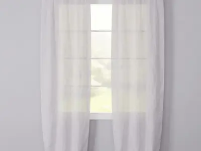 Semi-Sheer Rod Pocket Curtain - Blender Free 3D model
