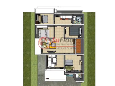 House 9x22m code 521 - Sketchup 3D model 3D model 3D model