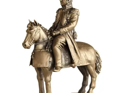 napoleon on horse statue 3D model
