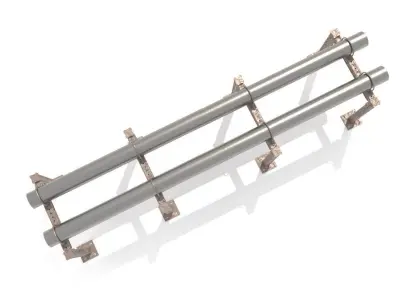 Heating network section Steam and hot water pipelines 3D model