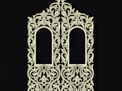 Central decor ornament for furniture 3D model 994