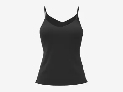 Strap Vest Top for Women Black Mockup 3D model
