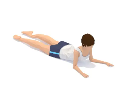 UpWard Facing Dog Yoga Exercise Woman Animation Low-poly 3D model