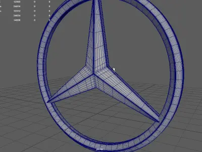 mercedes logo 3D print model