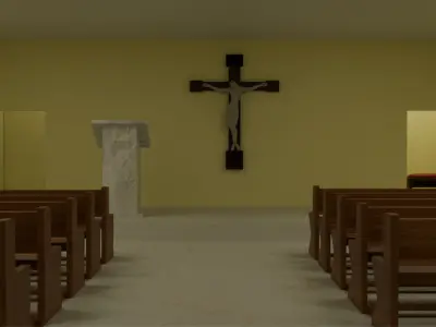 Catholic Chapel Church Low-poly 3D model