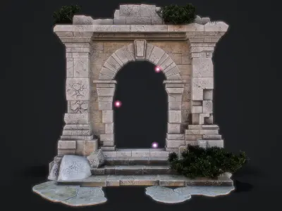 Medieval Arch game ready 3d model Low-poly 3D model