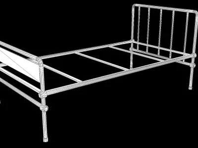 Old Hospital Bed PBR Low-poly 3D model