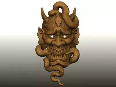Hannya Hebi mask Print 3D print model