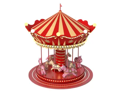 merry-go-round ride 3D model 3D model