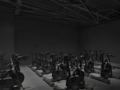  Spinning Bike room 3D model