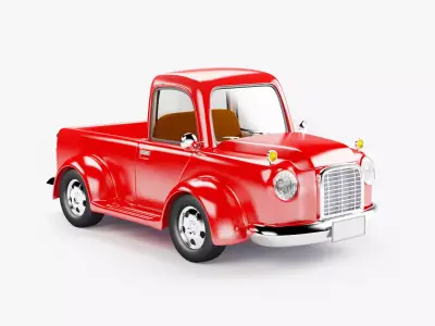 red old truck 3D model