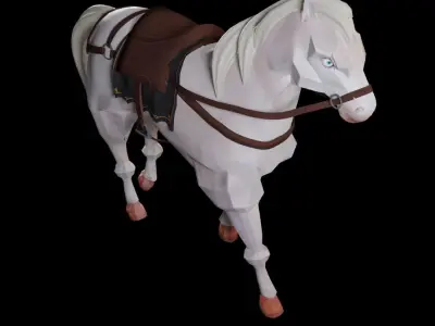Cartoon Horse Low-poly 3D model purchase