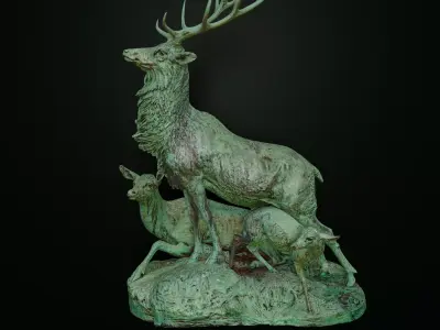 Deer Family 3D print model