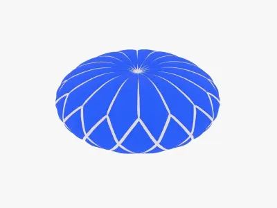 Round decorative blue pillow 3D model
