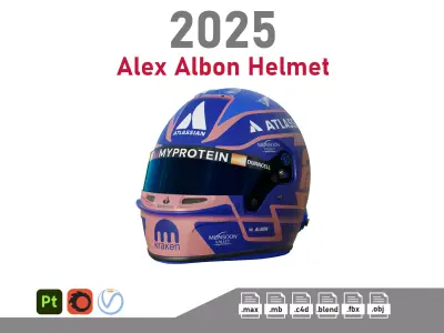 F1 Alex Albon Helmet 2025 3D model