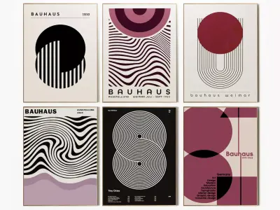 Bauhaus RedWine posters 3D model