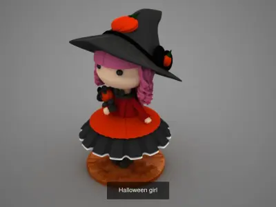 girls witch 3D Model Collection