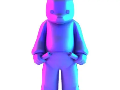 Bruce Lee Bear Game of Death Nunchakus Luke Chueh toy 3D print model