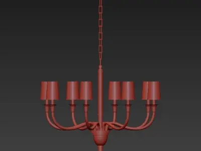 LARGE ONE TIER CHANDELIER 3D model