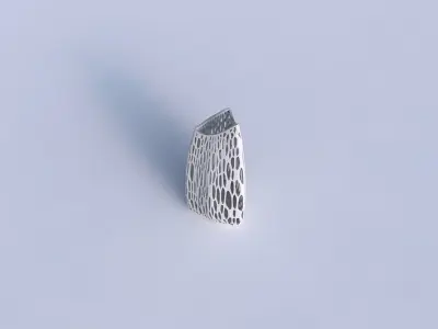 Vase curved tipping triangle 2 with dense organic lattice 01 3D print model