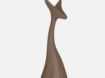 Wood fox Low-poly 3D model