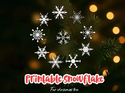 3D Printable Snowflake Ornaments - Christmas Decoration Set 3D print model