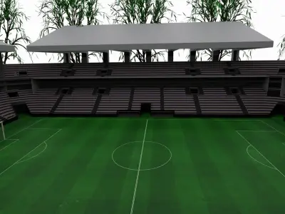 Soccer Stadium Low-poly 3D model purchase