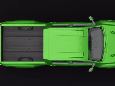 Nissan 4x4 Car Metallic Green Low-poly 3D model purchase