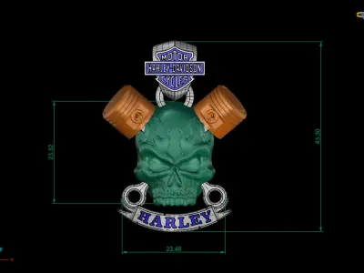 Harley davidson skull pendant 3D model