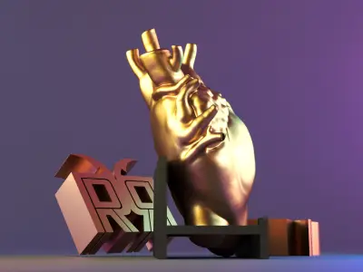beautiful heart vase 3D print model