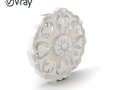 Ceiling Stucco Flower Rosettes model pack Low-poly 3D model