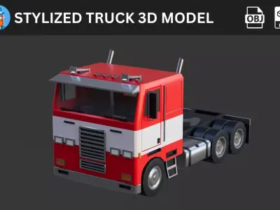 Stylized Truck 3D Model 3D model