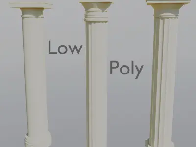 Columns  Free low-poly 3D model