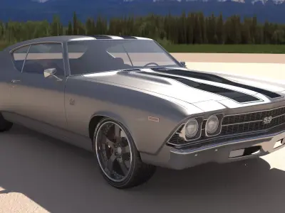 Chevrolet Chevelle SS 369 Black Stripes 1969 3D model