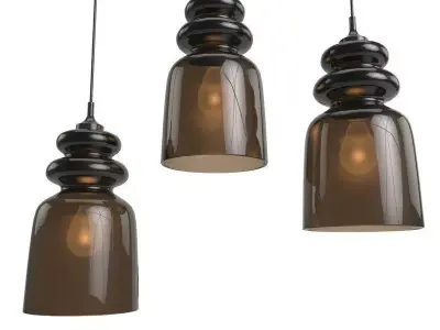 archi three glass pendant lights Free low-poly 3D model