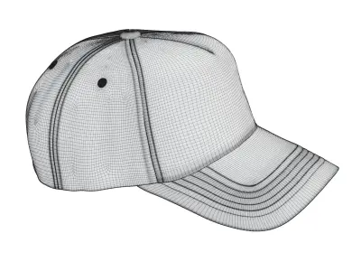 Dark Grey Corduroy Fabric Cap 3D model