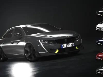 Peugeot 508 PSE 2021 Low-poly 3D model