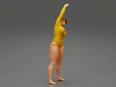 Girl Doing Gymnastics In The Morning 3D print model