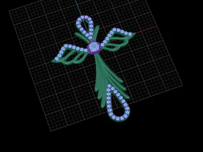Cross with angels wings 2 3D print model