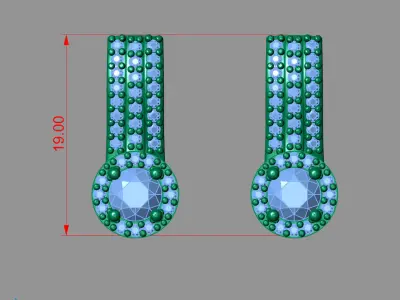 Women Earrings 3DM STL Womens Earring Renders 3D print models   3D print model 19
